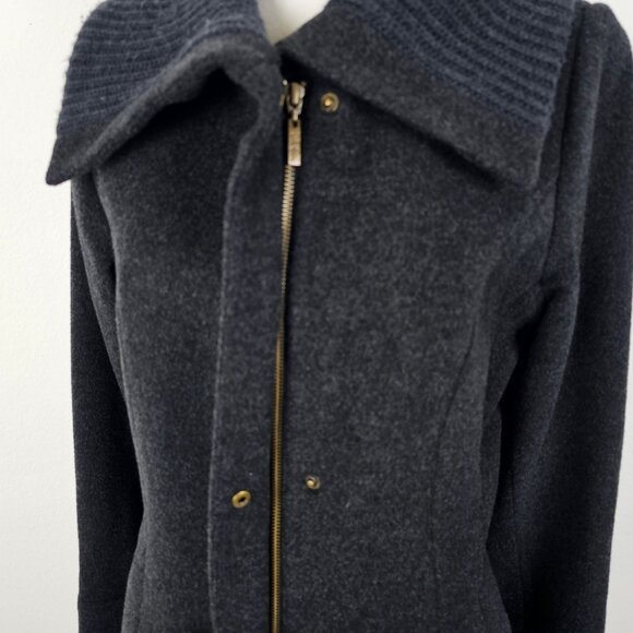Cole Haan Womens Jacket Knit Full Zip Pockets Wool Cashmere Sz 8. No Belt - Picture 11 of 16